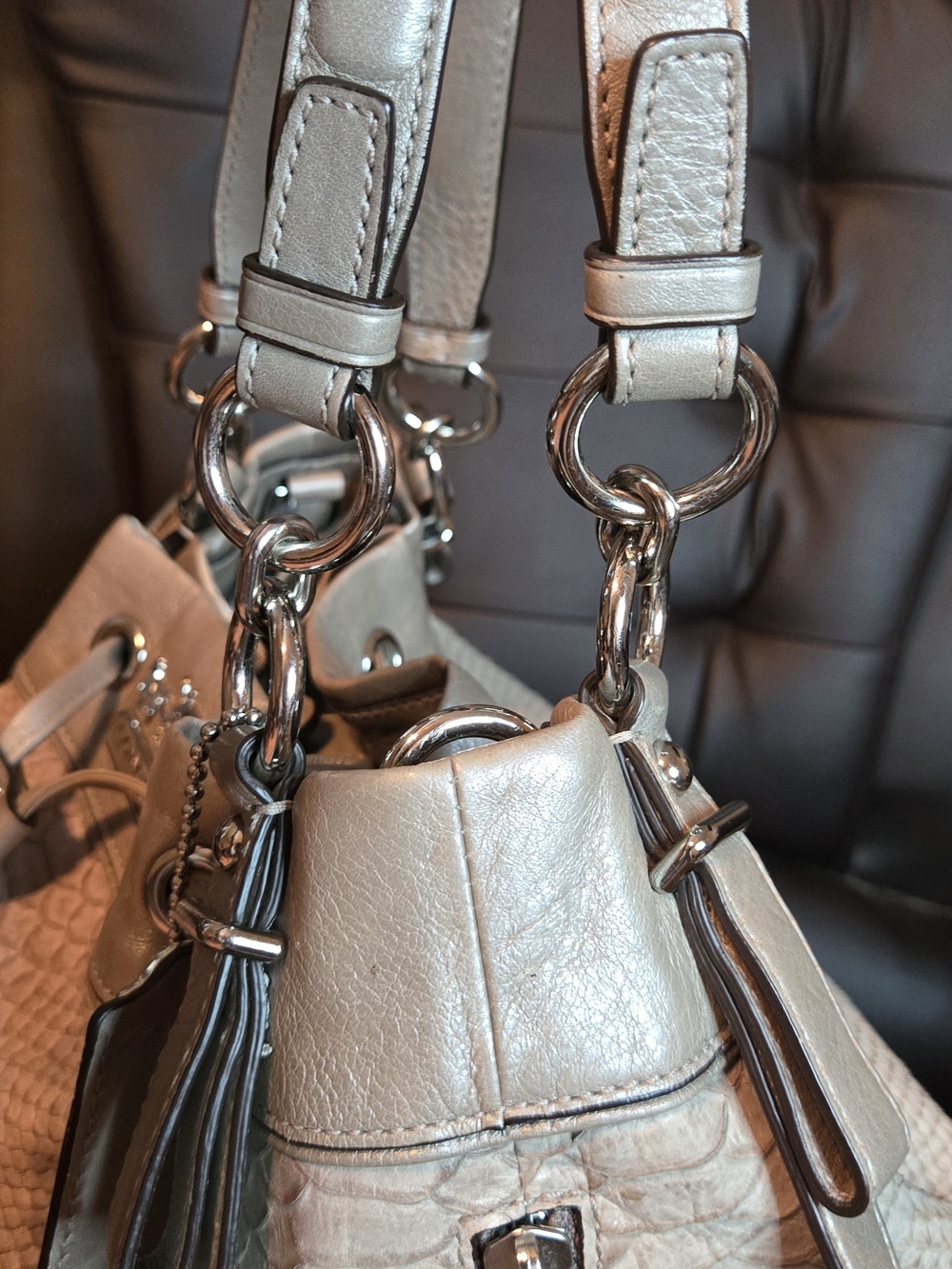 Coach Madison Marielle Python-Embossed Drawstring Bucket Bag - Picture 9 of 12